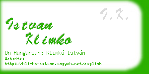 istvan klimko business card